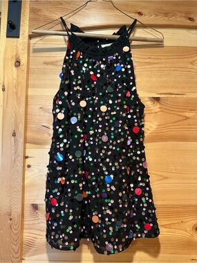 Anthropologie Black Moulinette Soeurs Multicolor Sequin Tank